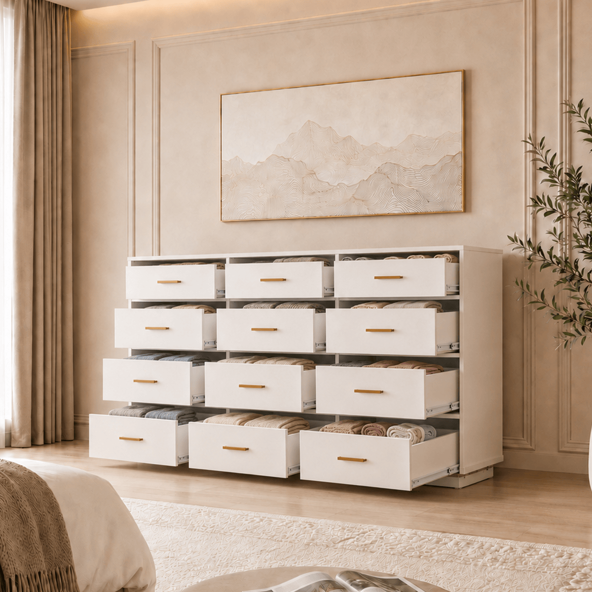 6/ 12 Drawer Dresser Modern Chest of Drawers