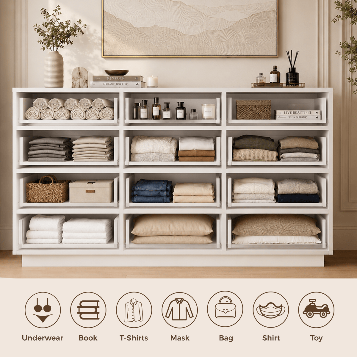 6/ 12 Drawer Dresser Modern Chest of Drawers