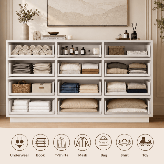 6/ 12 Drawer Dresser Modern Chest of Drawers