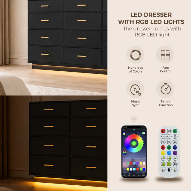 6/ 12 Drawer Dresser Modern Chest of Drawers