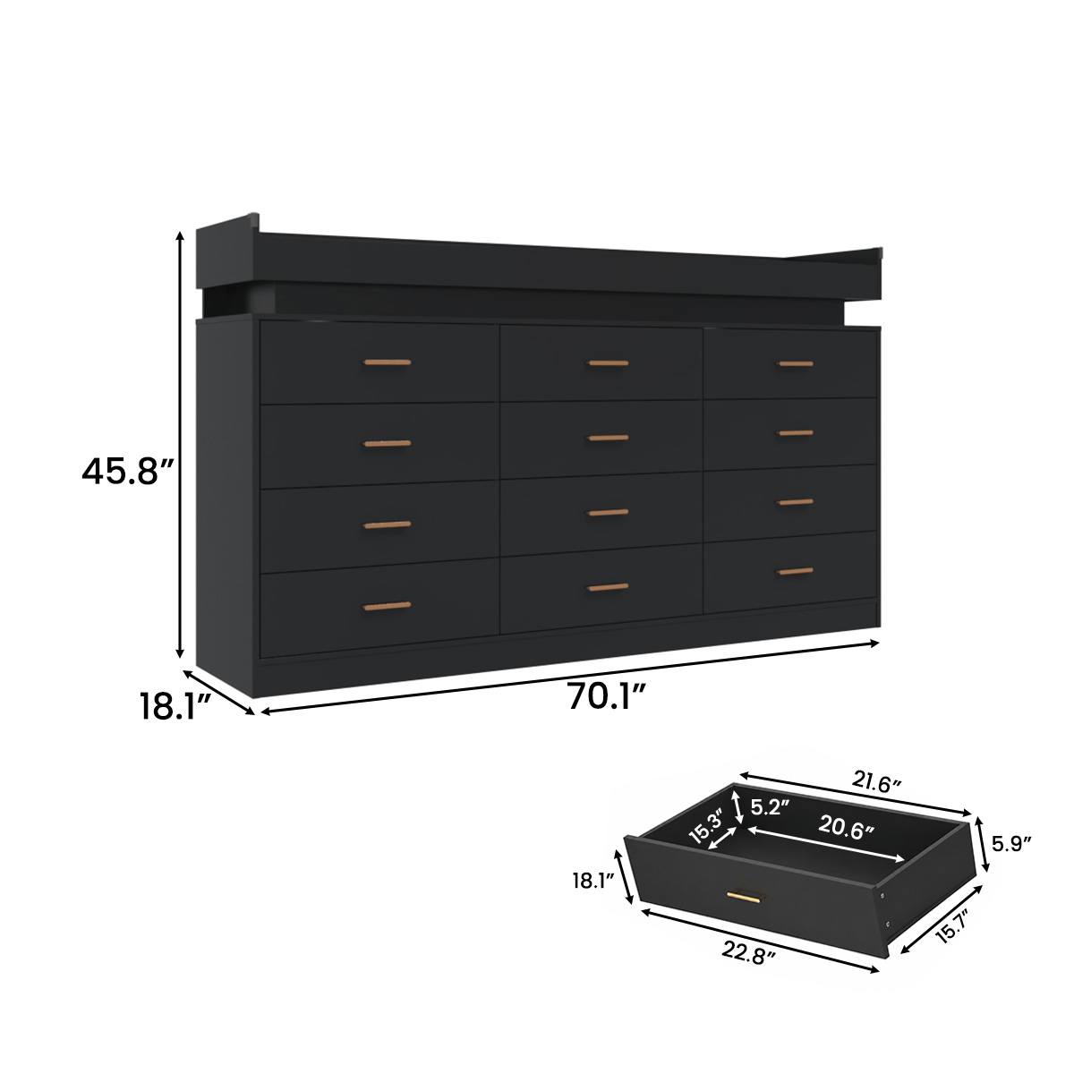 5/ 6/ 7/ 8/ 9/ 10/ 12/ 16 Drawer Dresser Modern Chest of Drawers