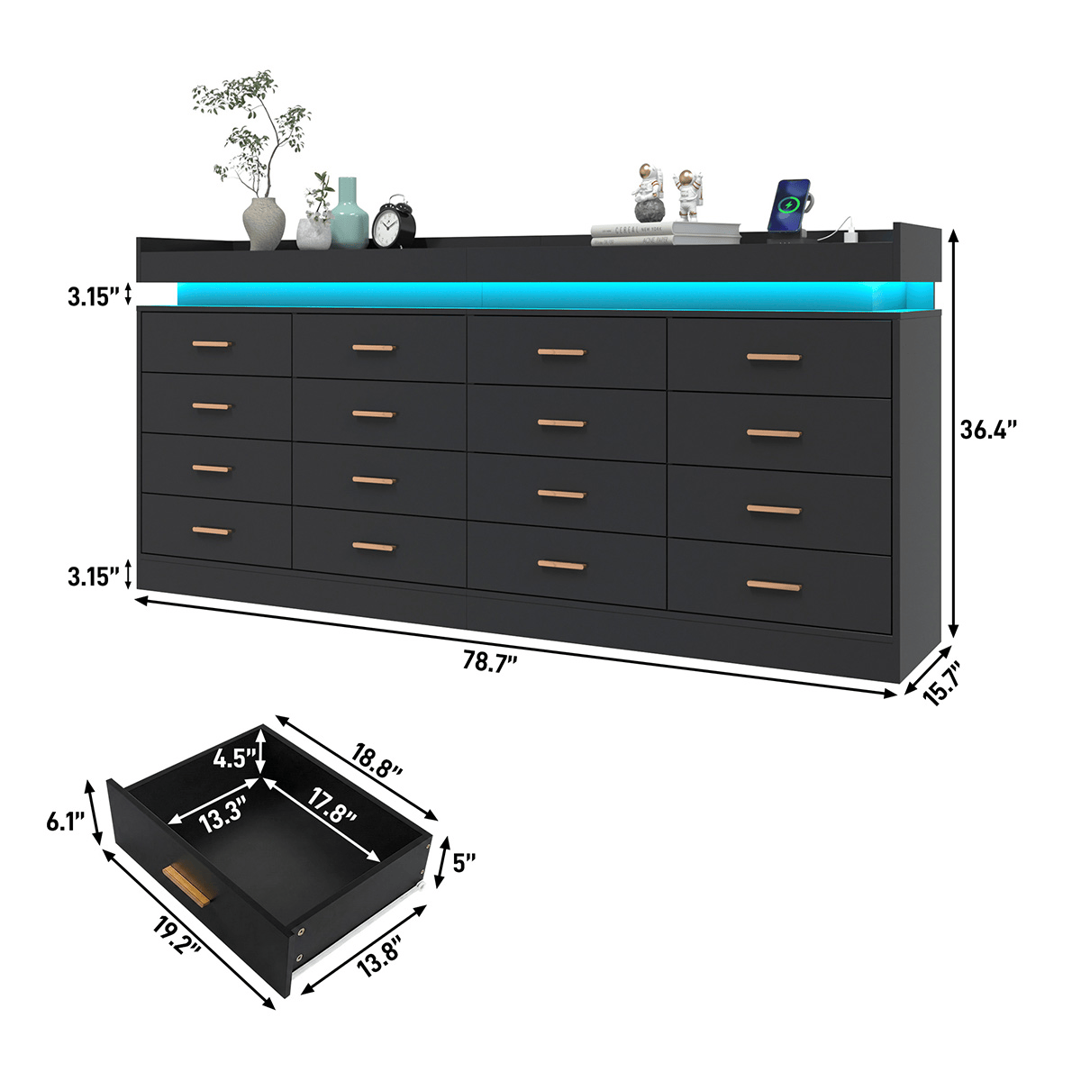5/ 6/ 7/ 8/ 9/ 10/ 12/ 16 Drawer Dresser Modern Chest of Drawers