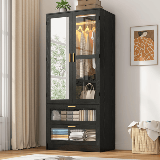 2 Doors Armoire Wardrobe Closet Freestanding