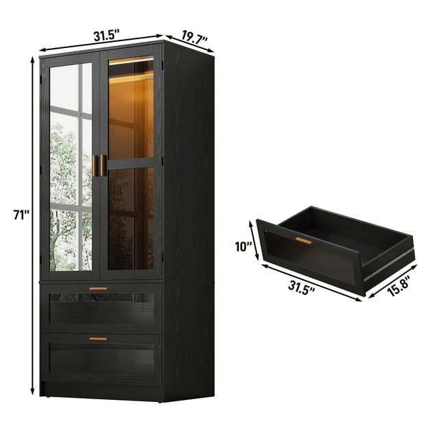 2 Doors Armoire Wardrobe Closet Freestanding