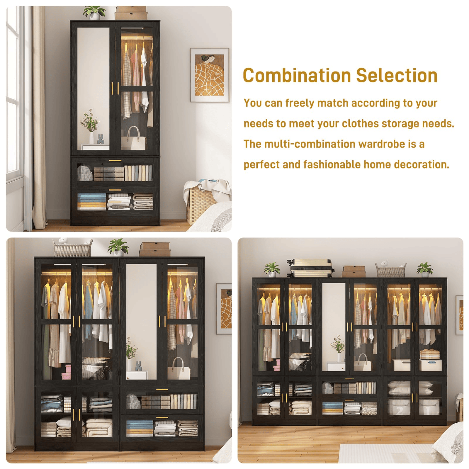 2 Doors Armoire Wardrobe Closet Freestanding