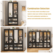 2 Doors Armoire Wardrobe Closet Freestanding