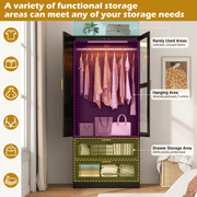 2 Doors Armoire Wardrobe Closet Freestanding
