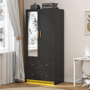 2 Doors Armoire Wardrobe Closet Freestanding