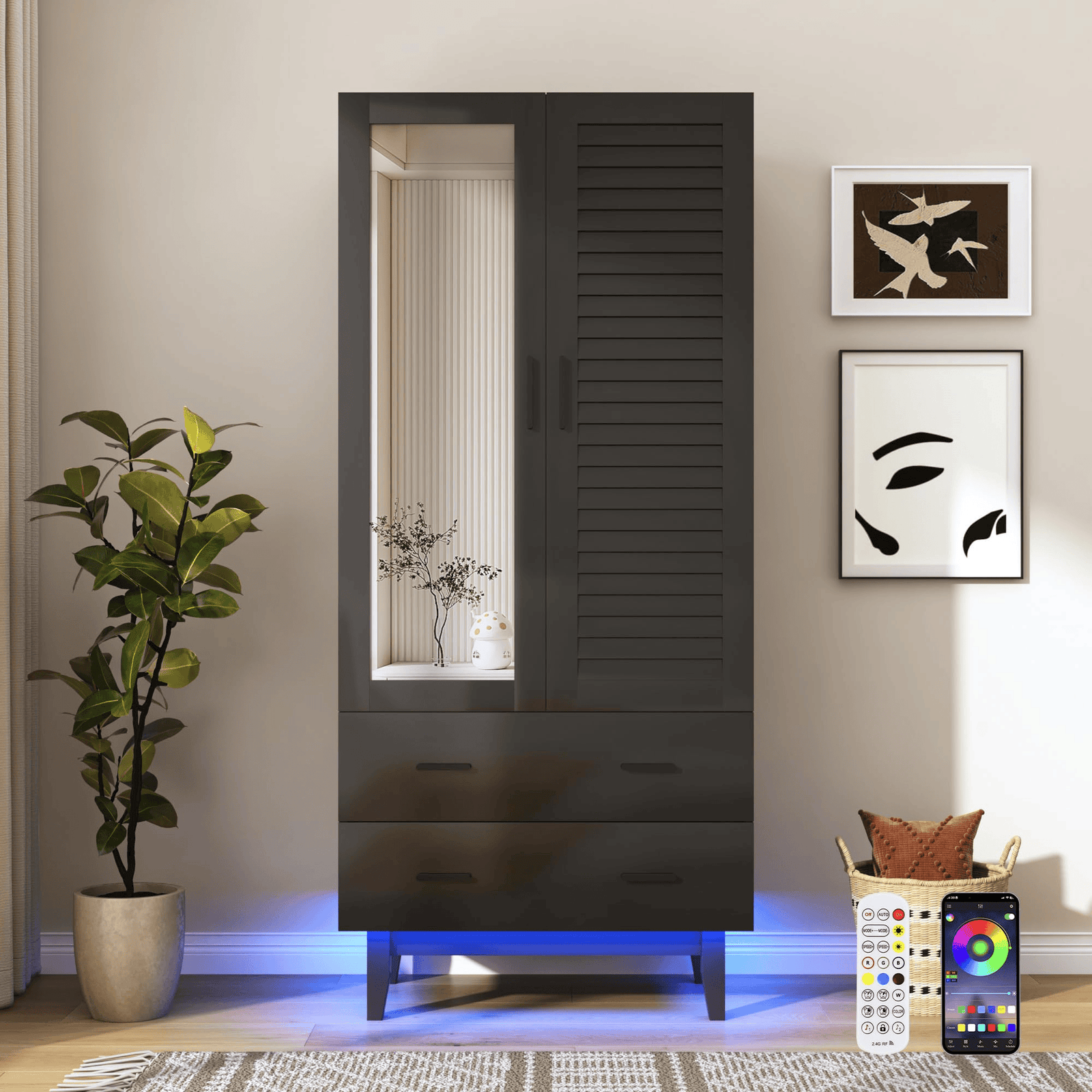 2/ 3/ 4 Doors Armoire Wardrobe Closet Freestanding
