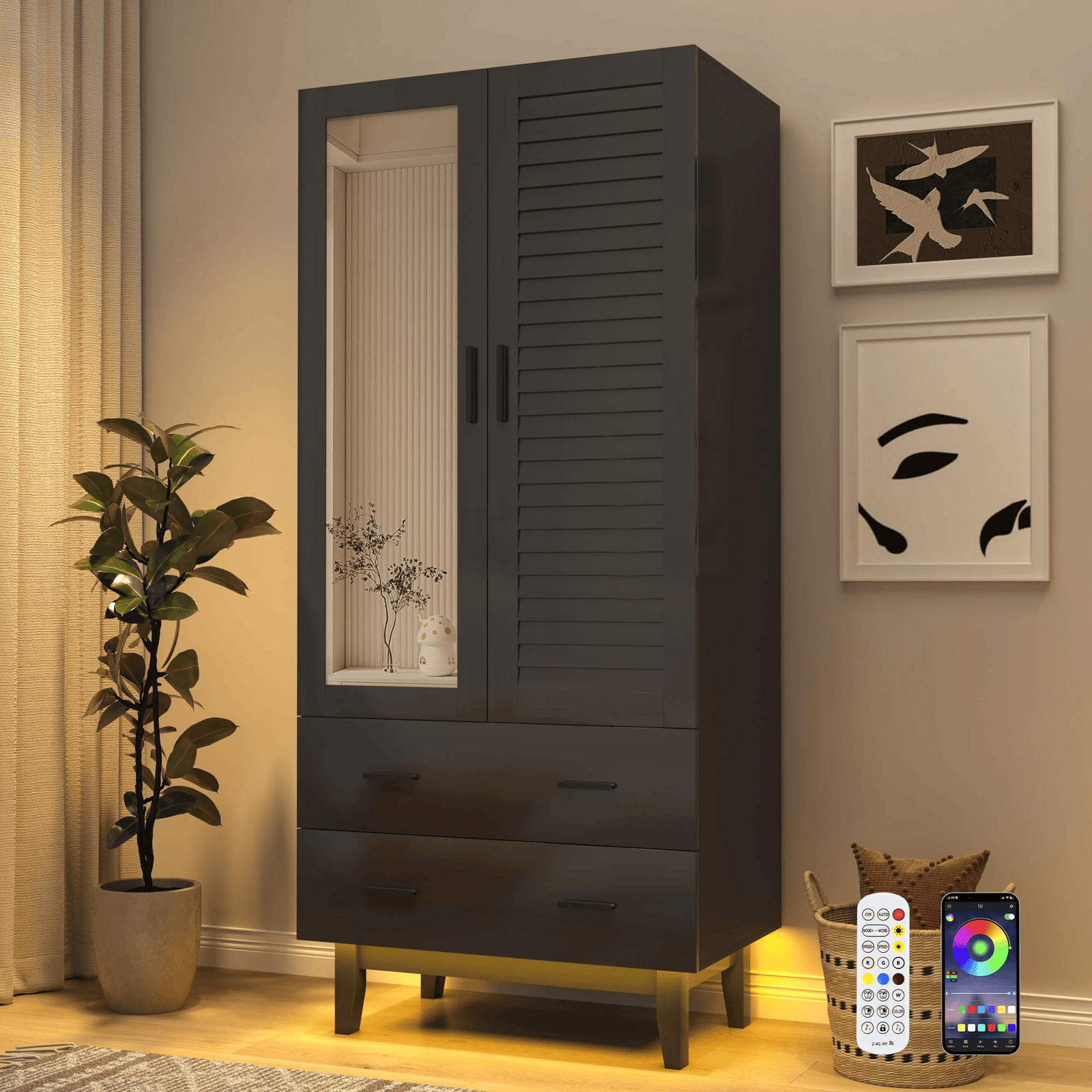 2/ 3/ 4 Doors Armoire Wardrobe Closet Freestanding