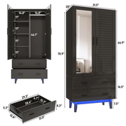 2/ 3/ 4 Doors Armoire Wardrobe Closet Freestanding