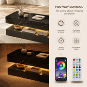 39.4"/ 47.2" Coffee Table Modern LED with Storage