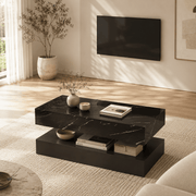 39.4"/ 47.2" Coffee Table Modern LED with Storage
