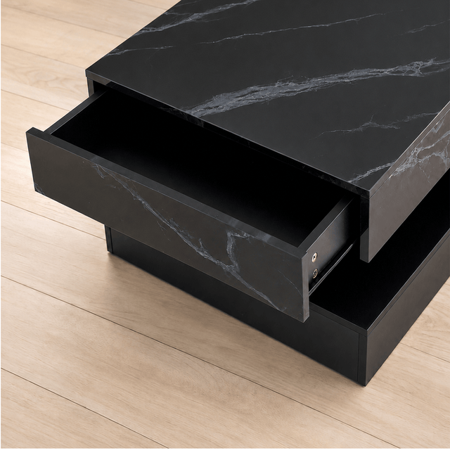 39.4"/ 47.2" Coffee Table Modern LED with Storage