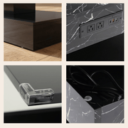 39"/47" Large Lift Top Coffee Table Modern LED with Storage
