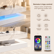 39"/47" Large Lift Top Coffee Table Modern LED with Storage