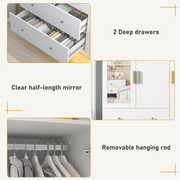 3 Doors Armoire Wardrobe Closet Freestanding