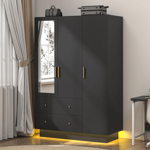 3 Doors Armoire Wardrobe Closet Freestanding