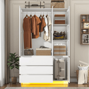 4 Doors Armoire Wardrobe Closet Freestanding