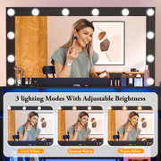 47.2" Large Modern Makeup Vanity Desk with LED Mirror and Lights