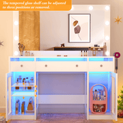 47.2" Large Modern Makeup Vanity Desk with LED Mirror and Lights