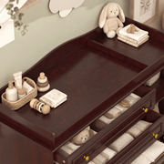 Natural Oak Finish Nursery Changing Table Dresser with 5 Drawers