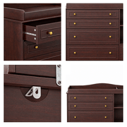 Natural Oak Finish Nursery Changing Table Dresser with 5 Drawers