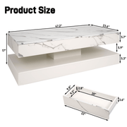 39.4"/ 47.2" Coffee Table Modern LED with Storage