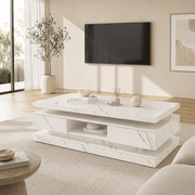 47" Coffee Table Modern LED with Storage