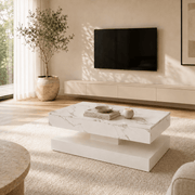 39.4"/ 47.2" Coffee Table Modern LED with Storage
