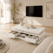 47" Coffee Table Modern LED with Storage