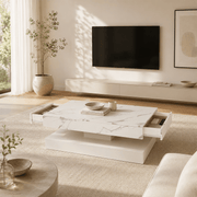 39.4"/ 47.2" Coffee Table Modern LED with Storage