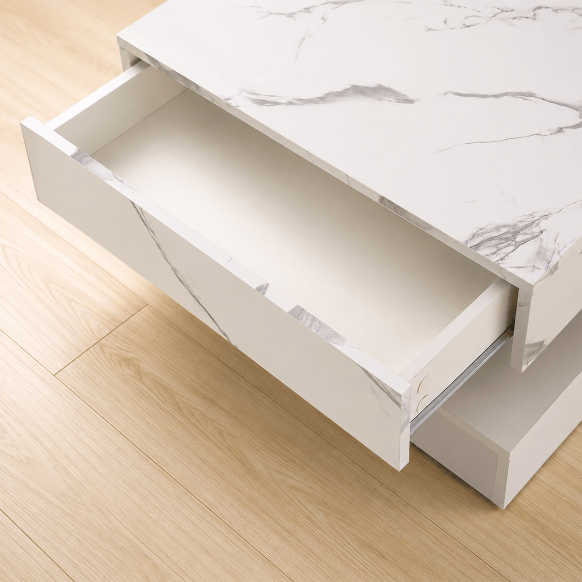 39.4"/ 47.2" Coffee Table Modern LED with Storage