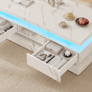 47" Coffee Table Modern LED with Storage