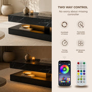 39.4"/ 47.2" Coffee Table Modern LED with Storage