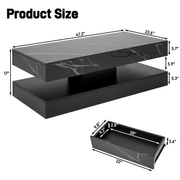 39.4"/ 47.2" Coffee Table Modern LED with Storage