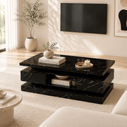 47" Coffee Table Modern LED with Storage