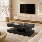 39.4"/ 47.2" Coffee Table Modern LED with Storage