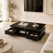 47" Coffee Table Modern LED with Storage