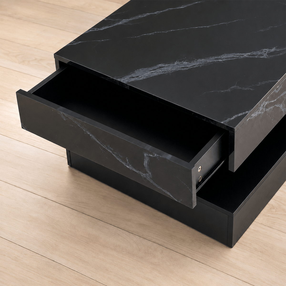 39.4"/ 47.2" Coffee Table Modern LED with Storage