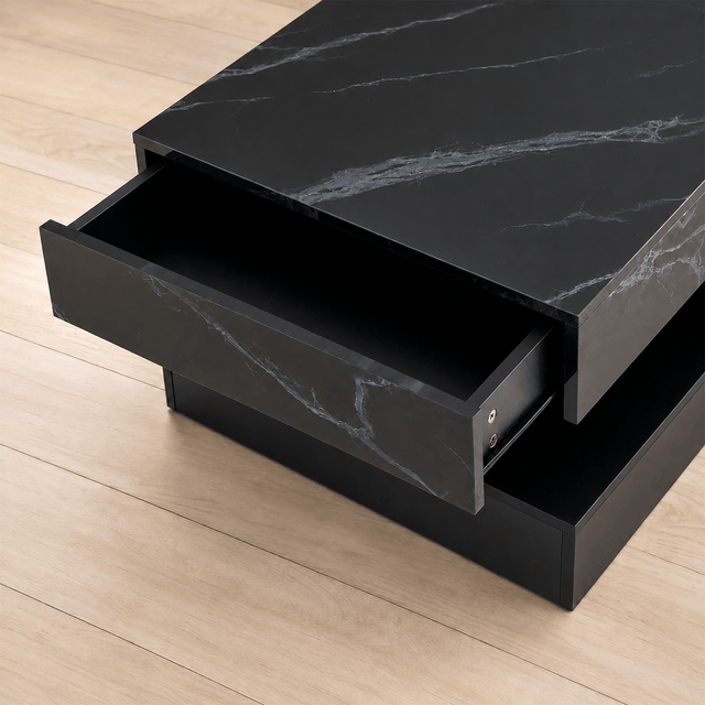 39.4"/ 47.2" Coffee Table Modern LED with Storage