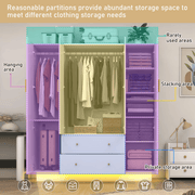4 Doors Armoire Wardrobe Closet Freestanding
