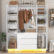 4 Doors Armoire Wardrobe Closet Freestanding