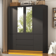 4 Doors Armoire Wardrobe Closet Freestanding