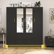 4 Doors Armoire Wardrobe Closet Freestanding