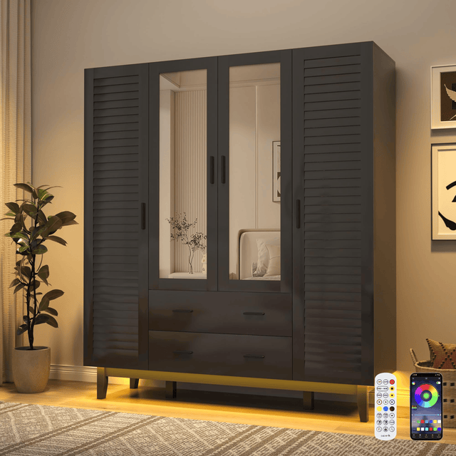 2/ 3/ 4 Doors Armoire Wardrobe Closet Freestanding