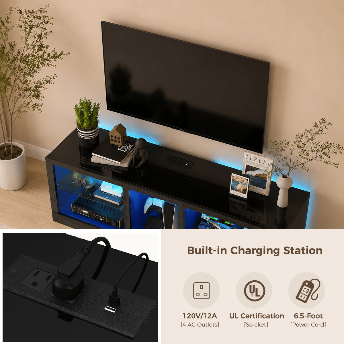 55"/ 63"/ 71" TV Stand for 60-70 Inch TV