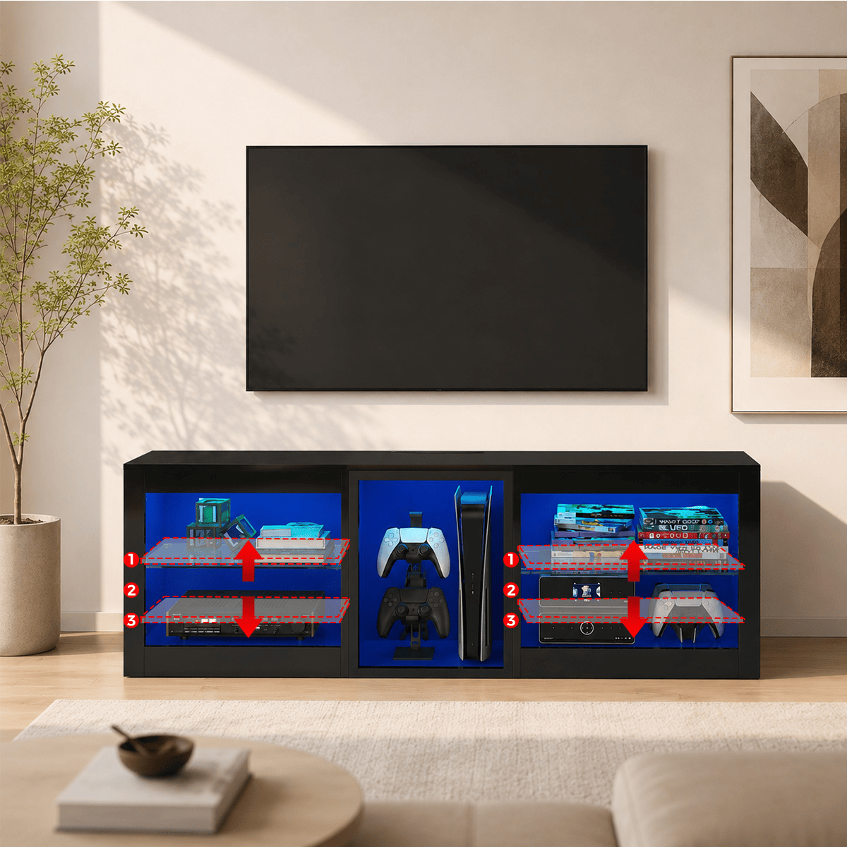 55"/ 63"/ 71" TV Stand for 60-70 Inch TV