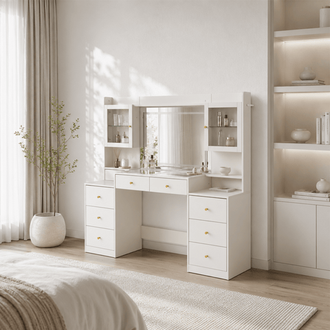 62" Large Modern Makeup Vanity Desk