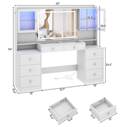 62" Large Modern Makeup Vanity Desk